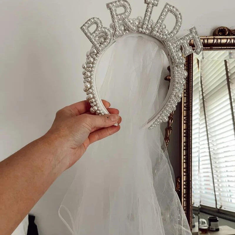 Bride headband and veil accessory