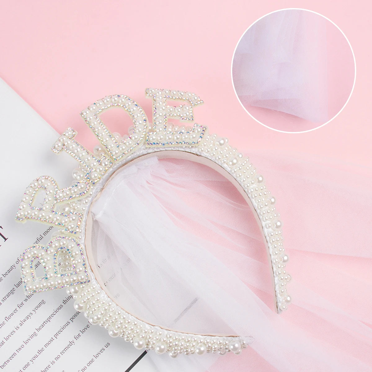 Bride headband and veil accessory