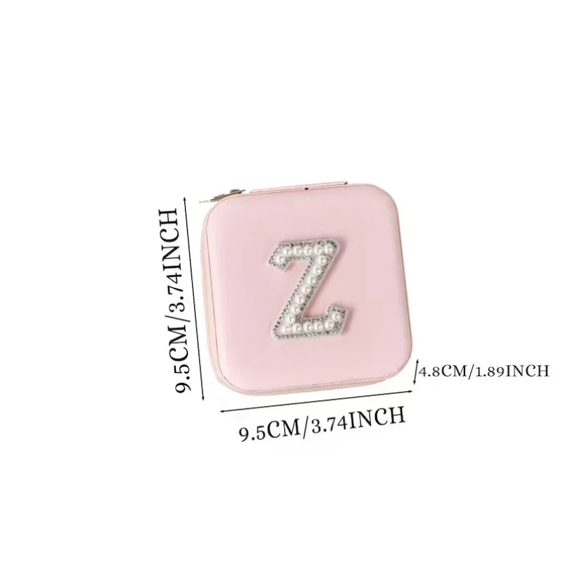 Personalized Initial Travel Jewelry Box for Bridesmaids and Bride to Be