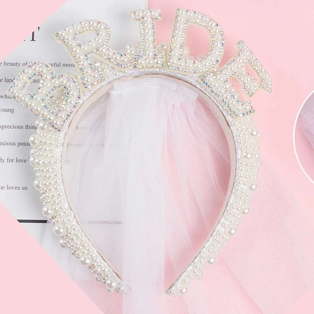 Bride headband and veil accessory