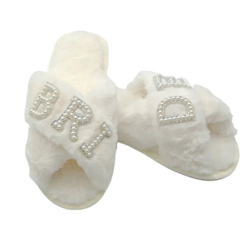 BRIDE/WIFEY Plush Slippers