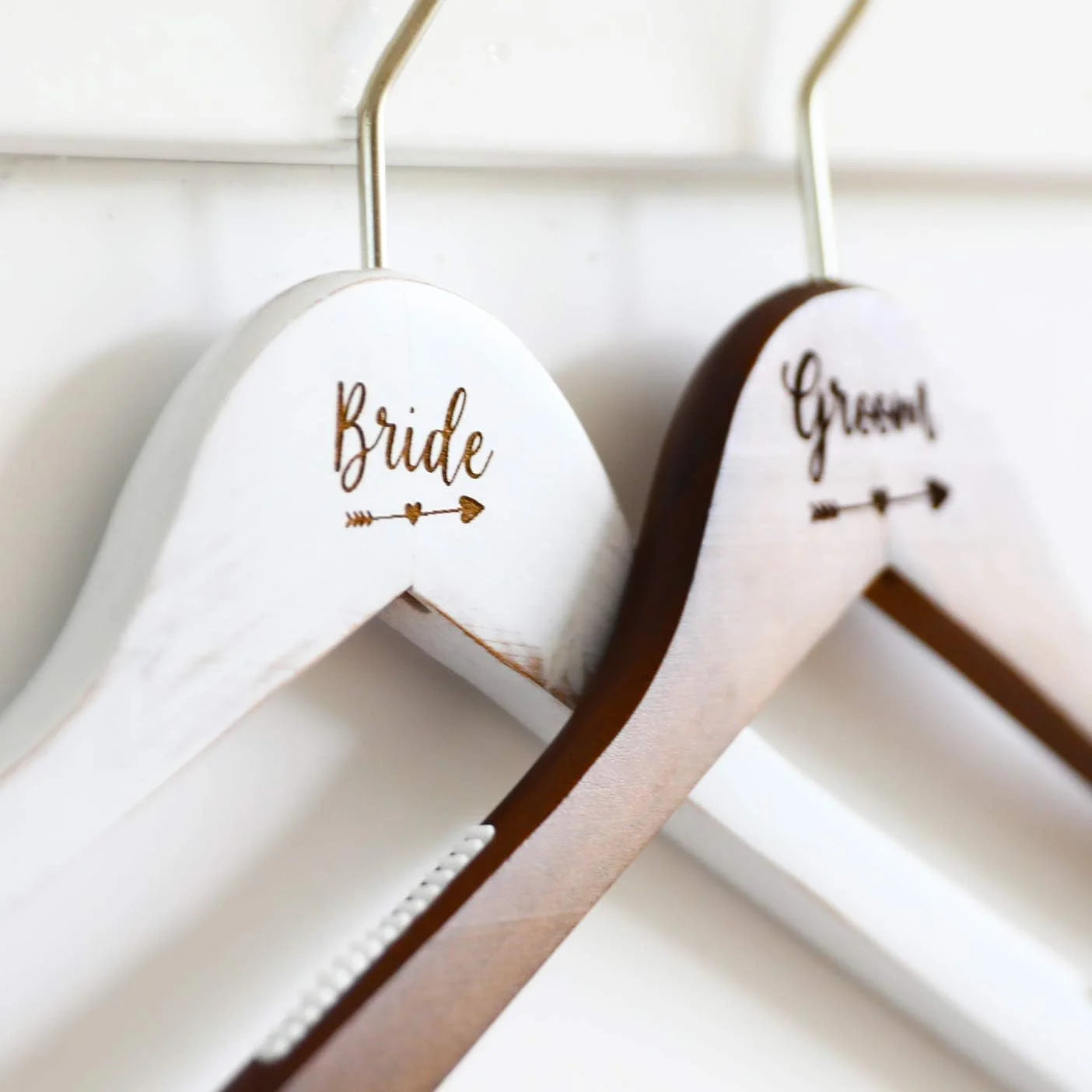 2-pack Wedding Hangers for Bride and Groom