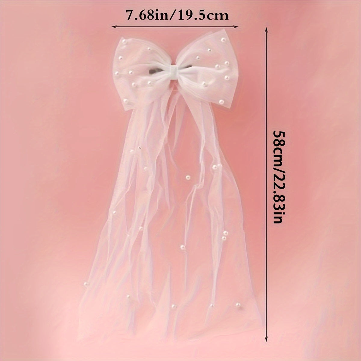Pearl White Hair Bow Veil